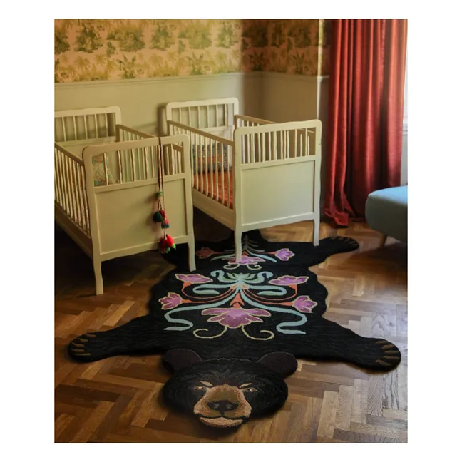 Tapis Ours en laine Blooming  | Noir