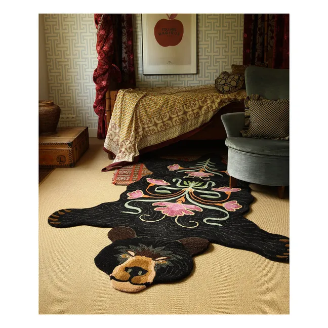 Tapis Ours en laine Blooming  | Noir