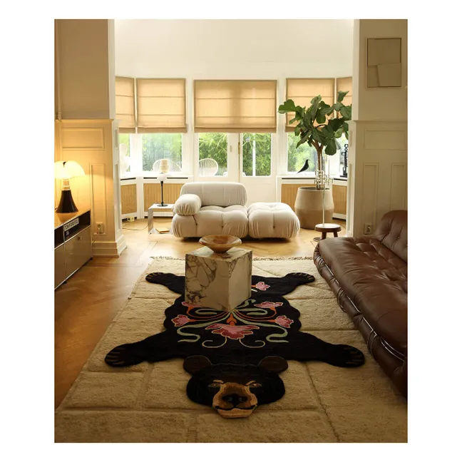 Tapis Ours en laine Blooming  | Noir
