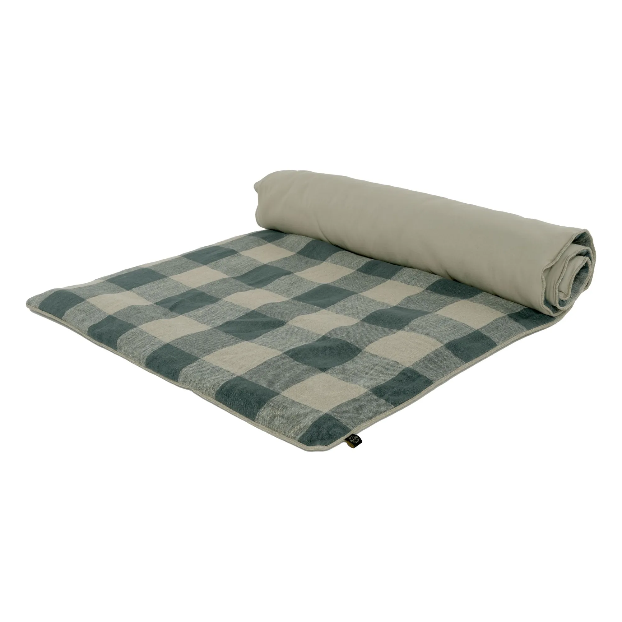 Haomy Blue Palma Quilt Cover In Washed Linen