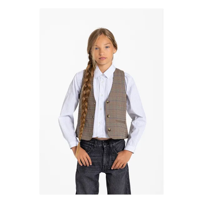 Marta Houndstooth Cardigan | Beige