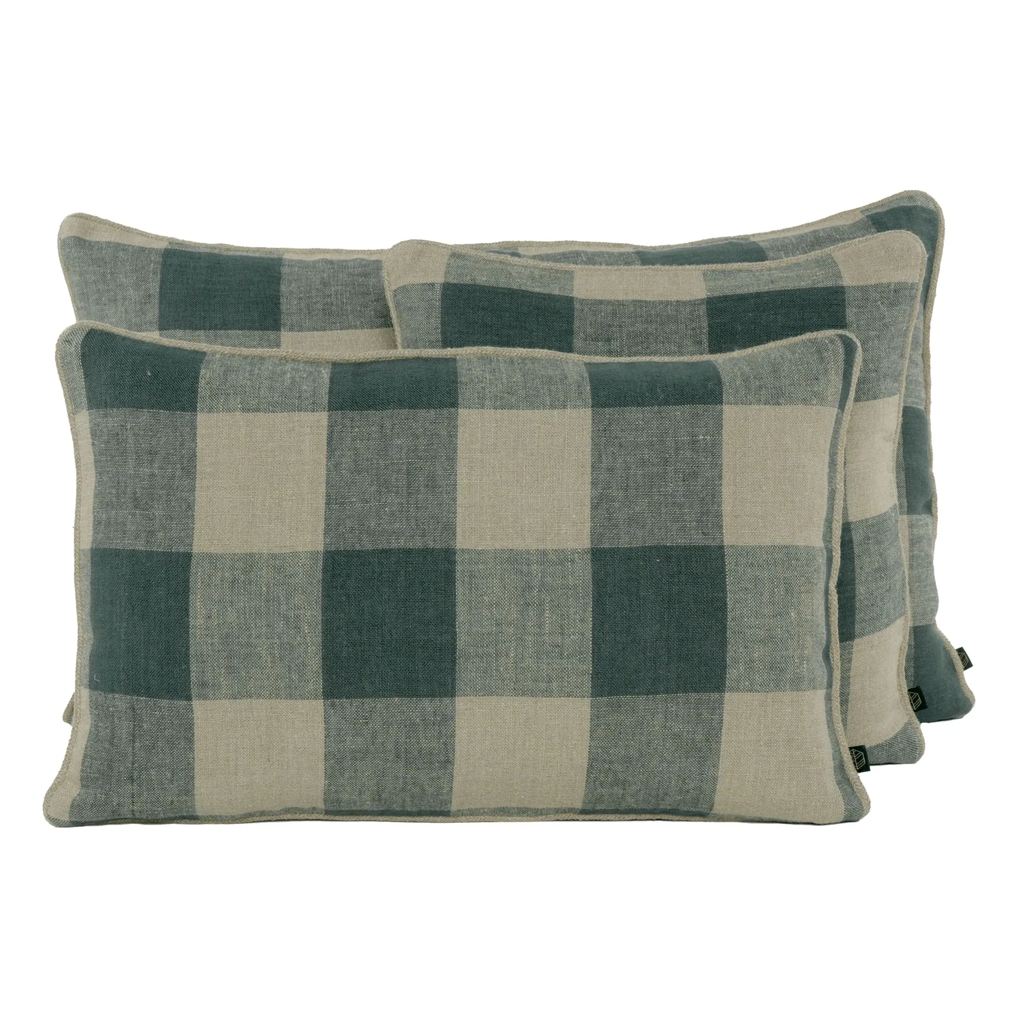 Housse de coussin en lin lavé Palma | Bleu- Image produit n°0
