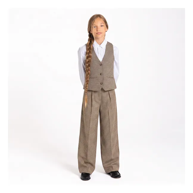 Pantalon Lucesia Pied-de-Poule | Beige