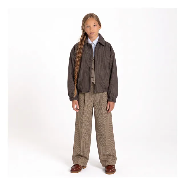 Pantalon Lucesia Pied-de-Poule | Beige