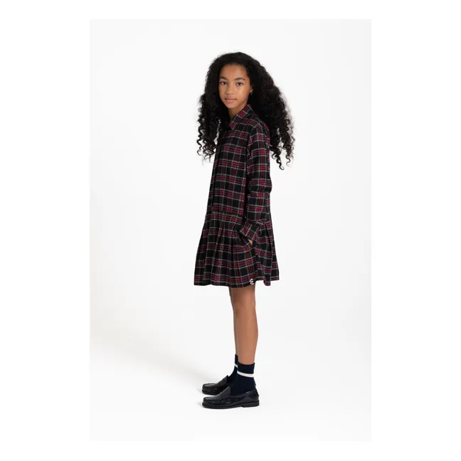 Robe Chemise Ample Alba Carreaux | Bordeaux