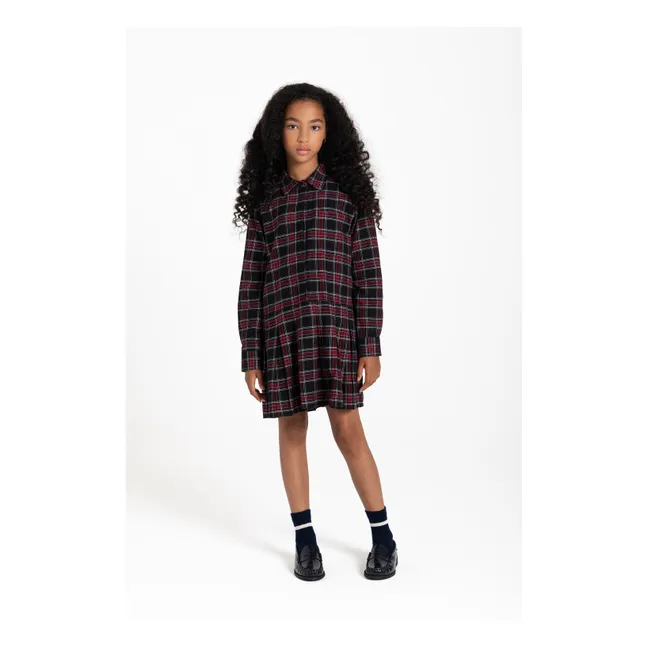 Robe Chemise Ample Alba Carreaux | Bordeaux