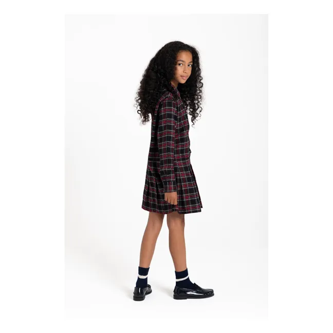 Robe Chemise Ample Alba Carreaux | Bordeaux