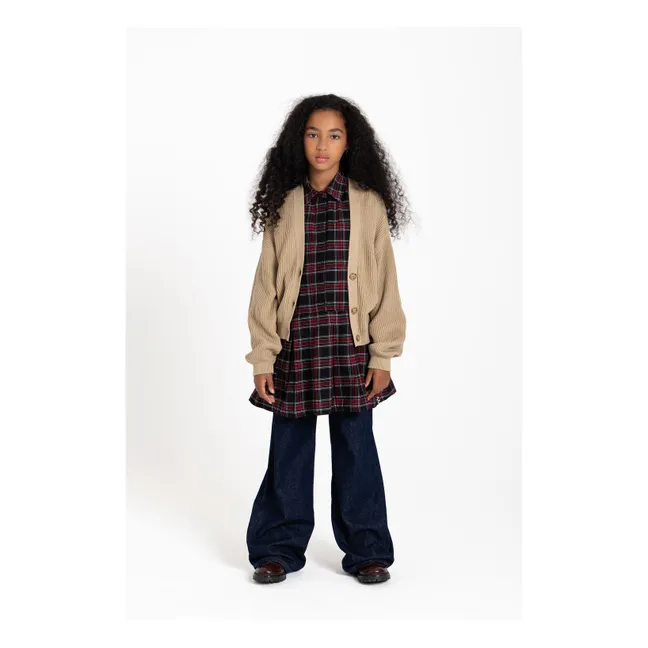 Robe Chemise Ample Alba Carreaux | Bordeaux