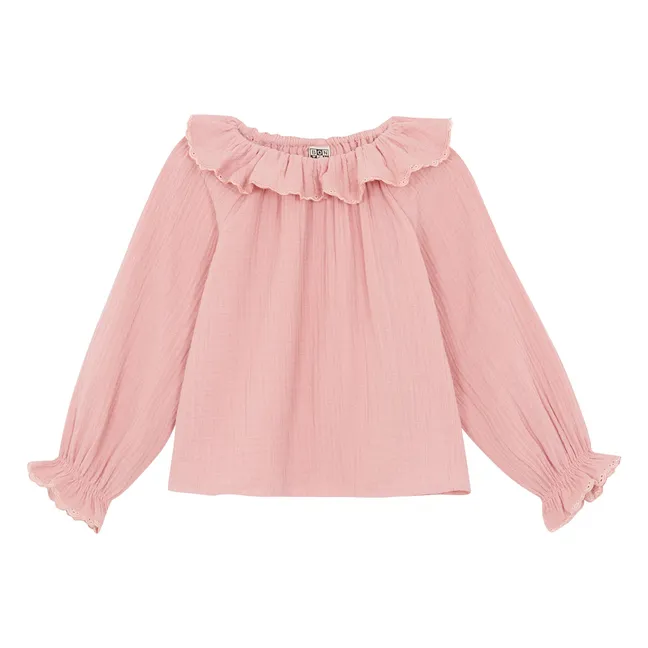 Solange Bluse mit Volants | Rosa