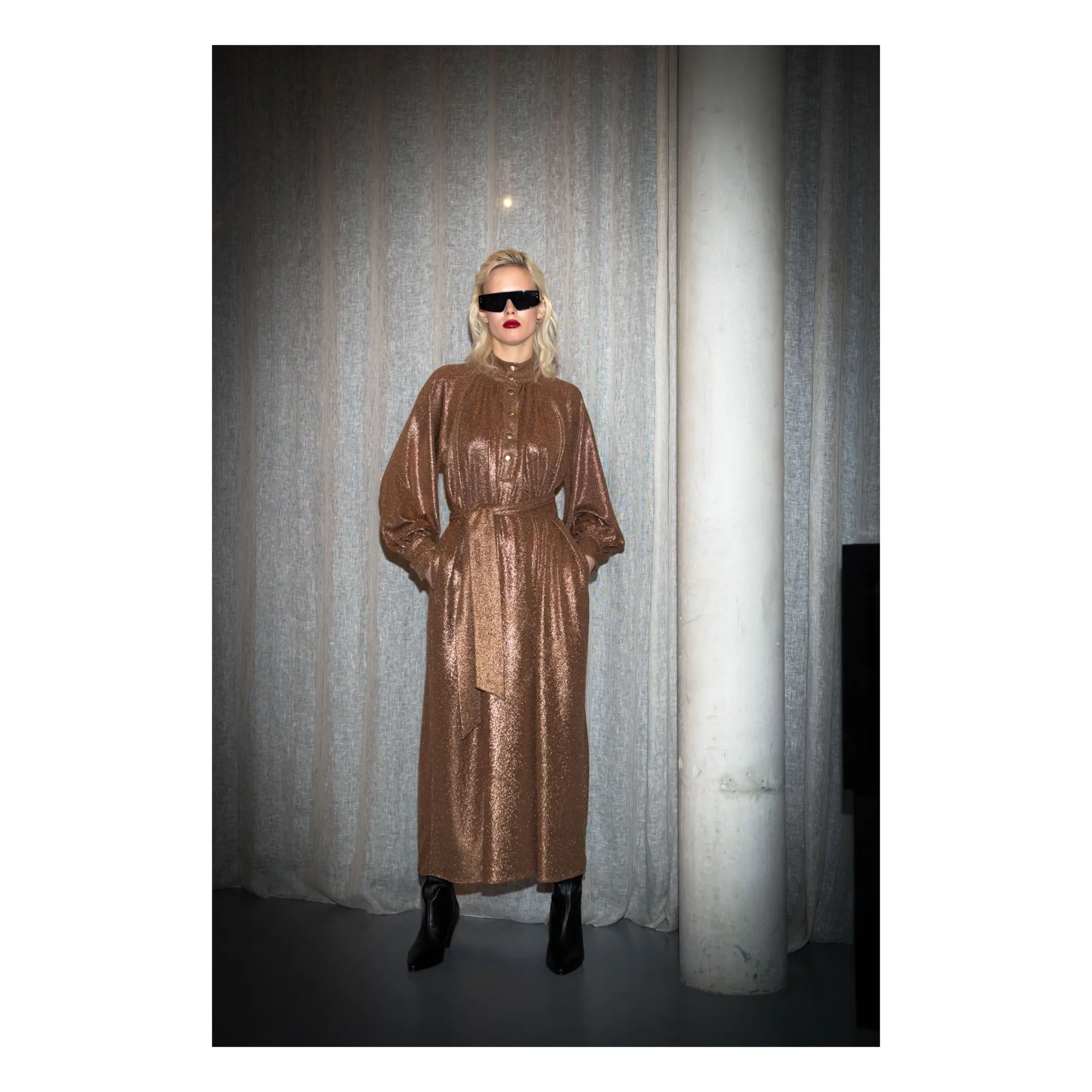 Bellepiece Bronze Anderson Metallic Dress