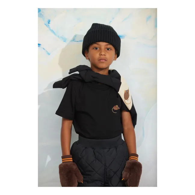 T-shirt Brodé Souris Coton Bio | Noir
