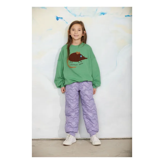 Sweat Brodé Souris Coton Bio | Vert