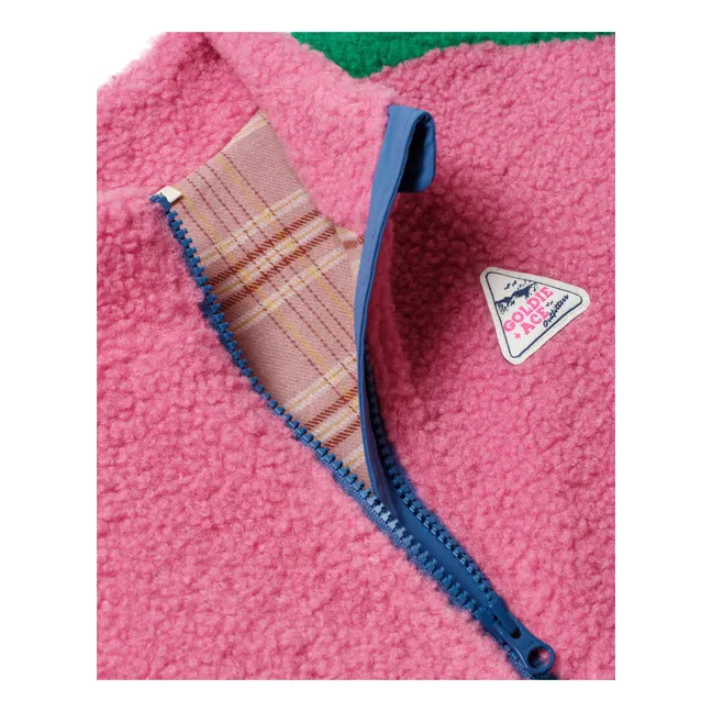 Veste Façon Sherpa Retro | Rose