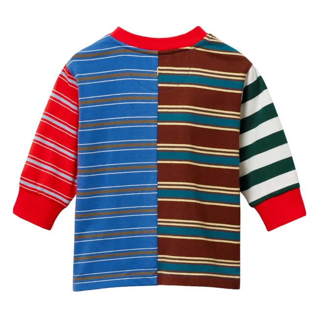 T-shirt Colorblock Rayé | Rouge