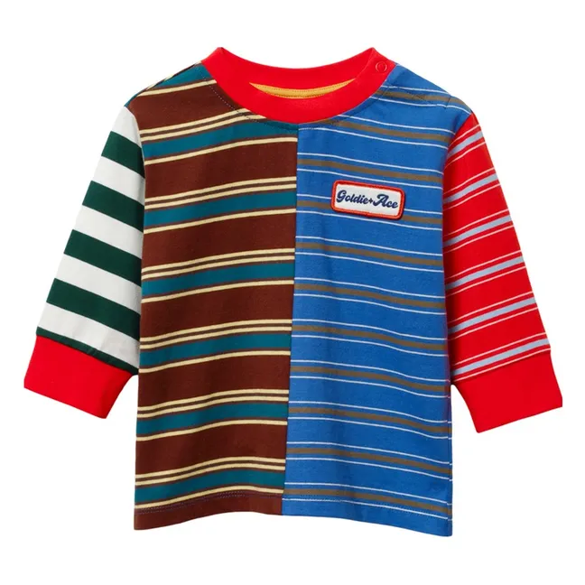 T-shirt Colorblock Rayé | Rouge