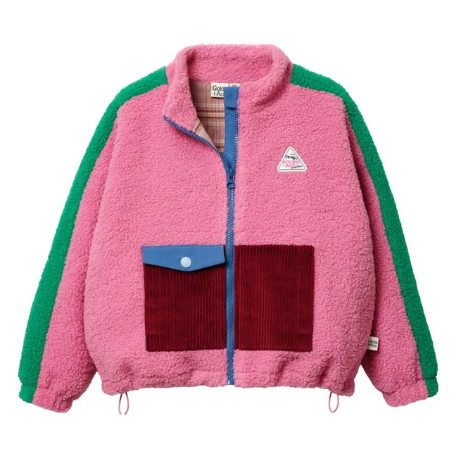 Veste Façon Sherpa Retro | Rose