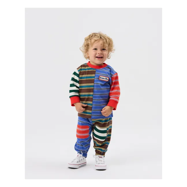 T-shirt Colorblock Rayé | Rouge