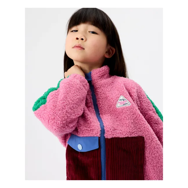 Veste Façon Sherpa Retro | Rose