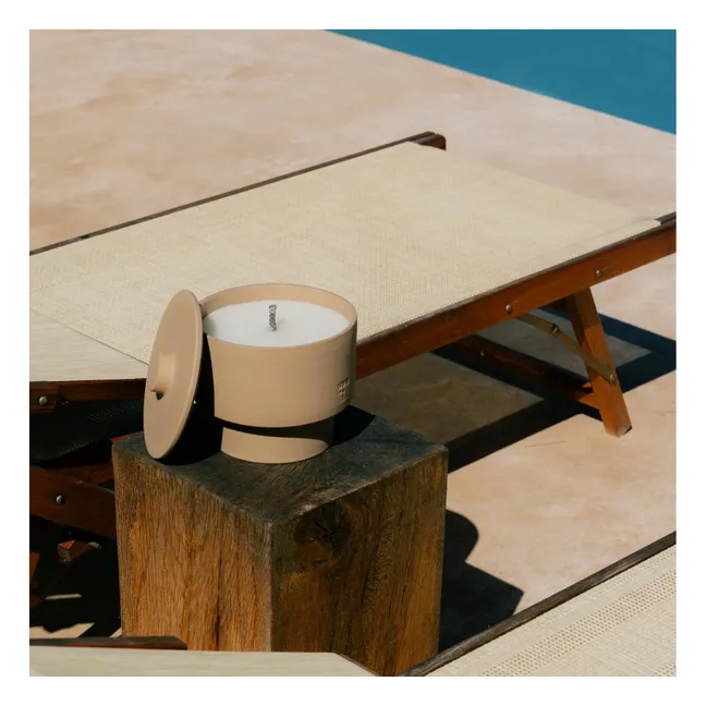 Vela de exterior con funda, fragancia neutra June Ibiza Three  | Terracotta