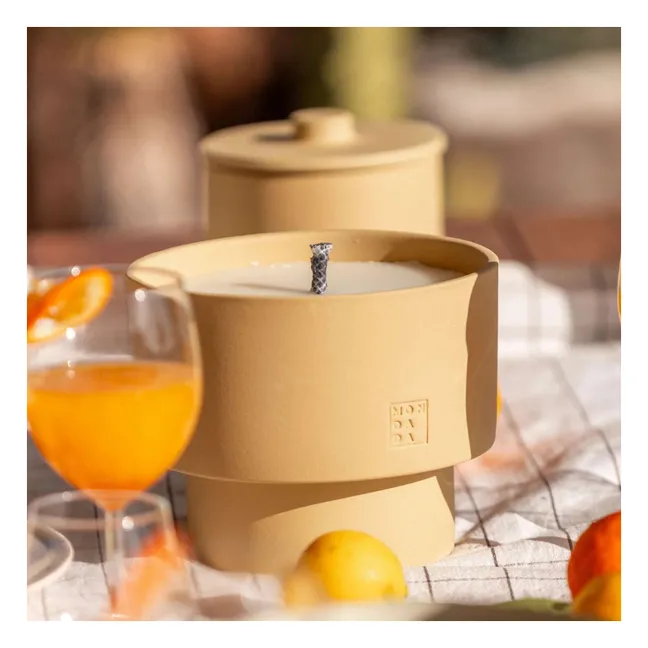 Vela de exterior con funda, fragancia neutra June Ibiza Three  | Terracotta