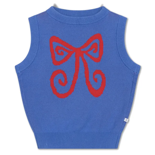 Pull Sans Manches Nœud | Bleu