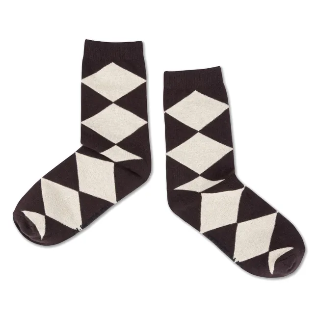 Chaussettes Arlequin | Marron