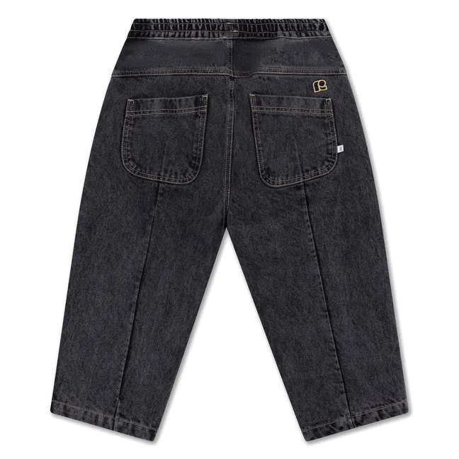 Organic Cotton Wide-Leg Jeans | Charcoal grey