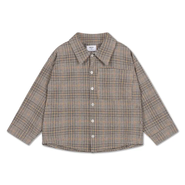Checkered Shirt | Taupe brown