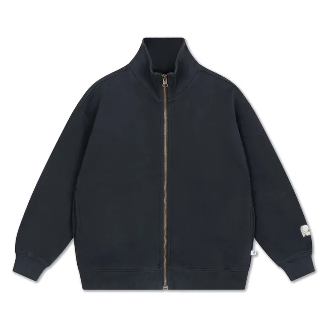 Organic Cotton Zip-Up Sweatshirt | Black