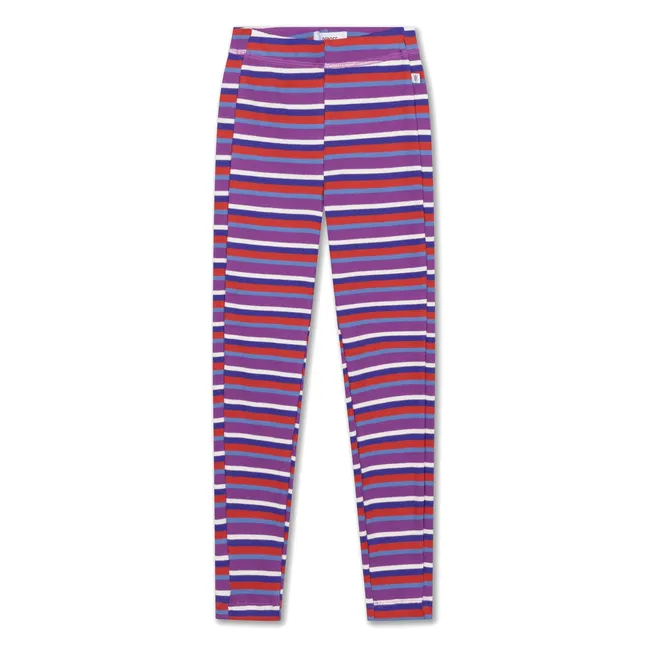 Legging Rayé Coton Bio | Violet