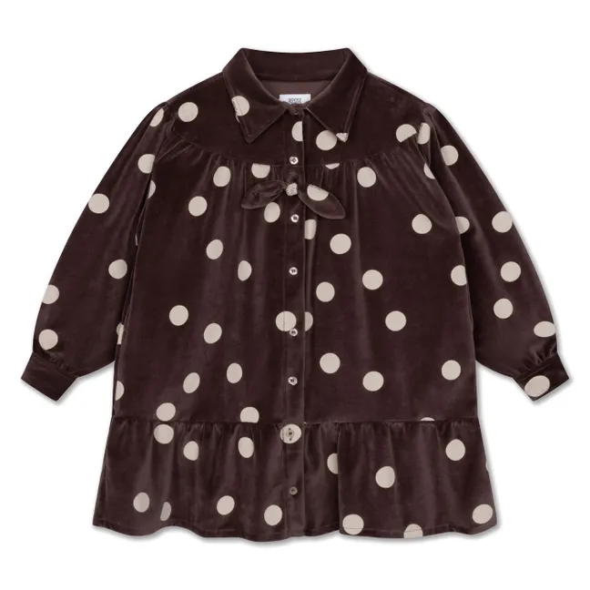 Robe Pois Coton Bio | Marron
