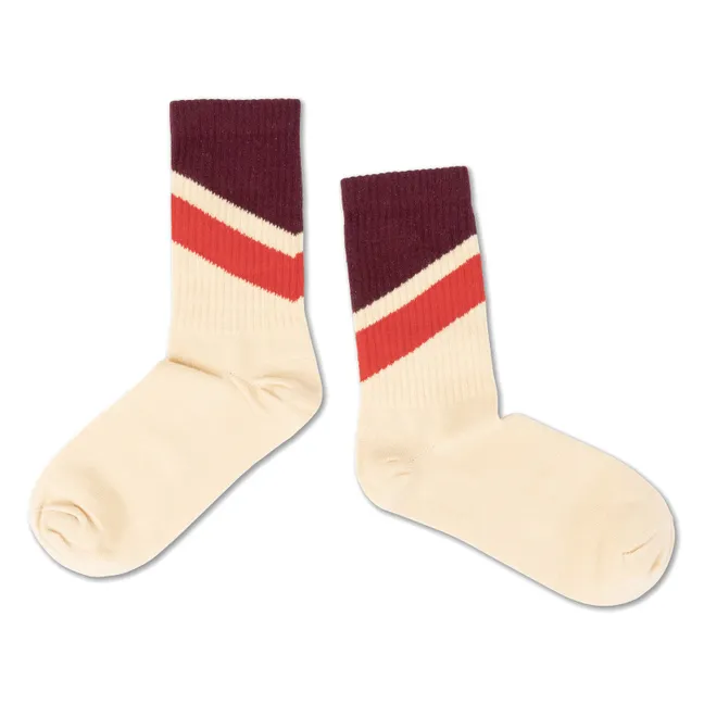 Lot de 3 Paires de Chaussettes Rayées | Ecru