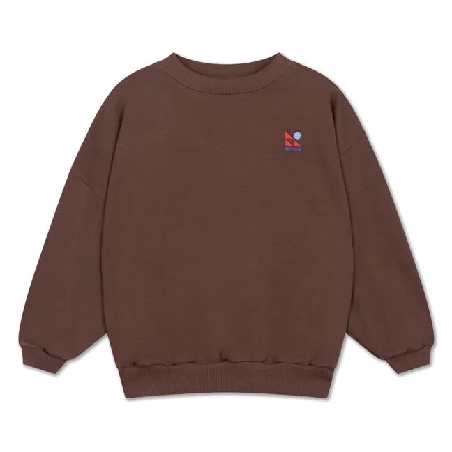 Organic Cotton Logo Sweatshirt | Brown