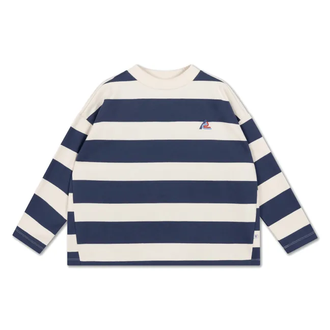 Sweat Rayé Coton Bio | Bleu