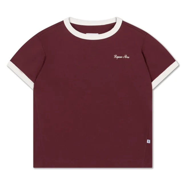 T-shirt Contrasté Coton Bio | Bordeaux