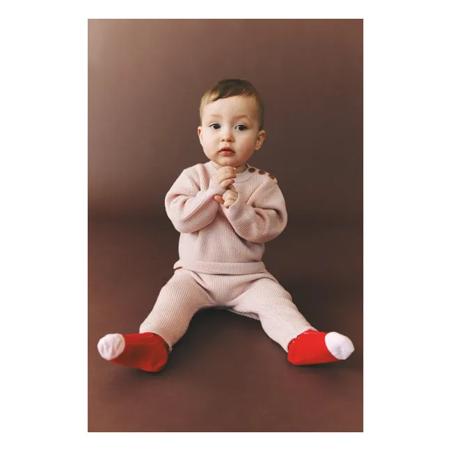Lot de 2 Paires de Chaussettes Contrastées Laine | Rouge