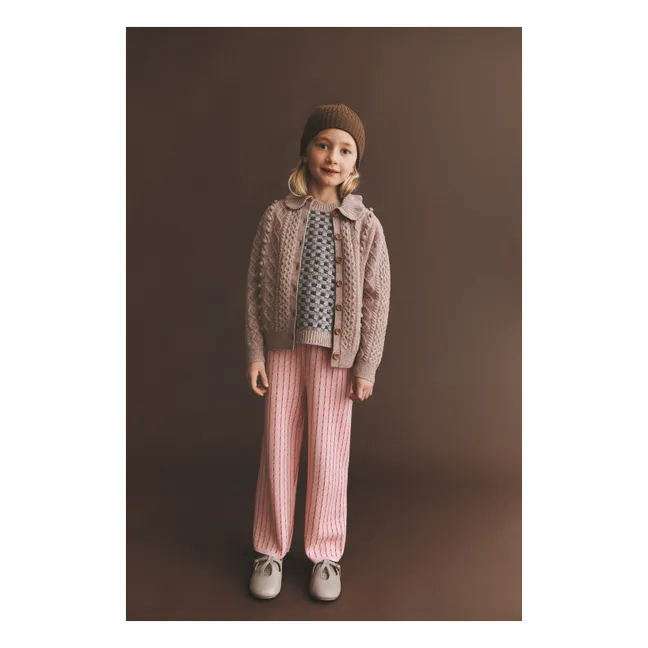 Gilet Aran Laine | Vieux Rose