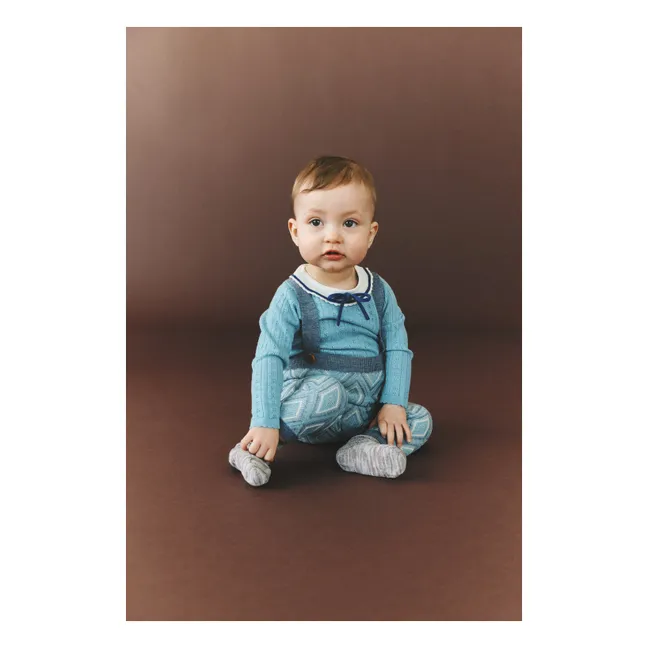 Body Nœud Laine Mérinos | Bleu