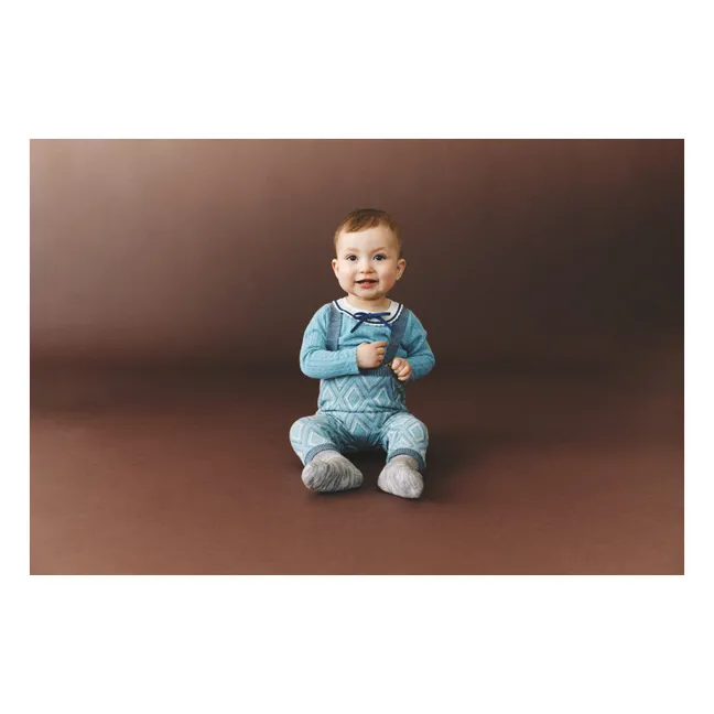 Body Nœud Laine Mérinos | Bleu