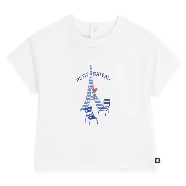 T-shirt Tour Eiffel Coton Bio Bébé | Blanc