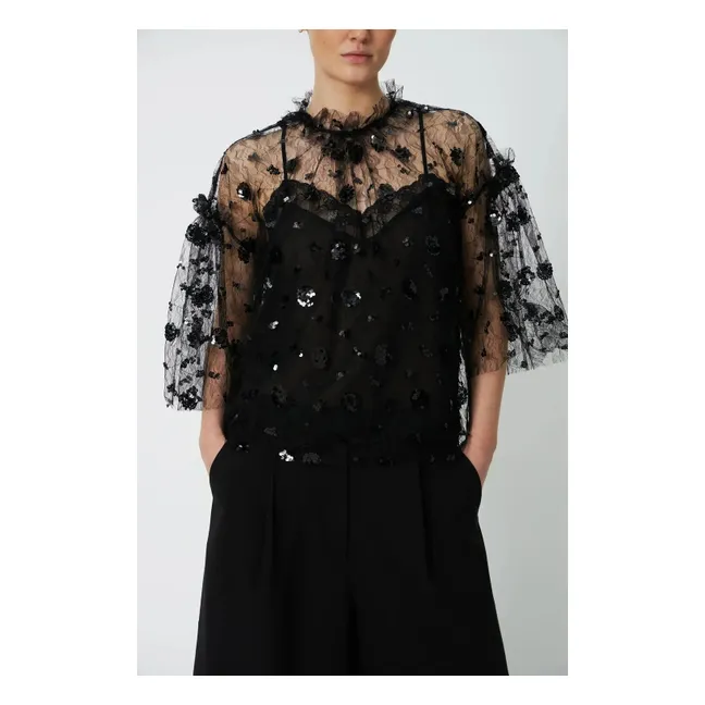 Blouse Sequins | Noir