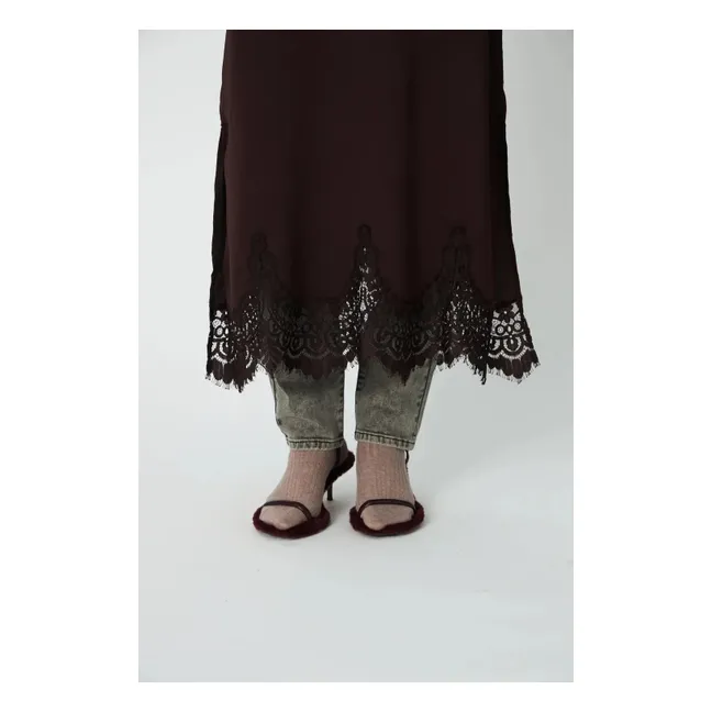 Robe Dentelle | Marron foncé