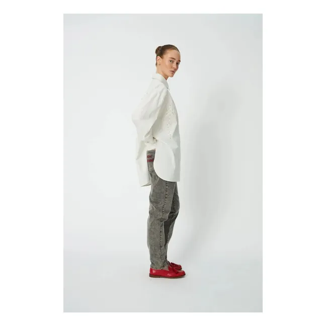Chemise Broderies Coton Bio | Blanc