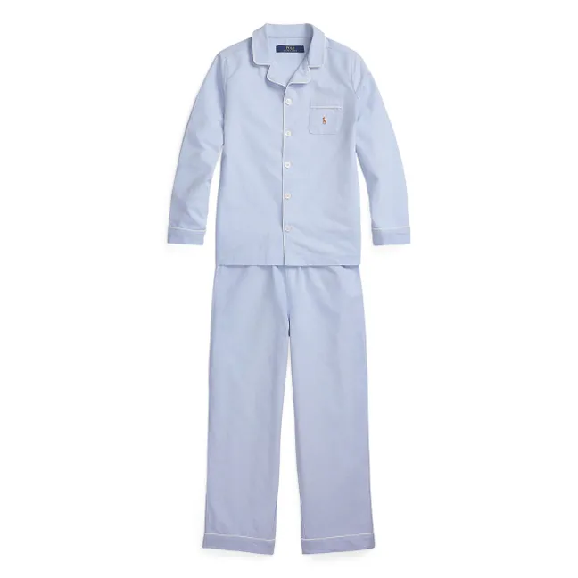 Pyjama Chemise et Pantalon Logo | Bleu Clair