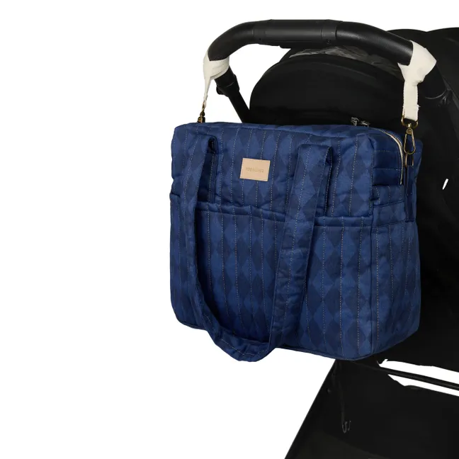 Hyde Park Diamonds Waterproof Diaper Bag | Blue