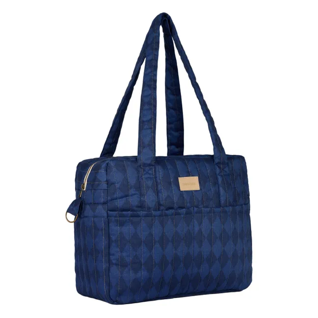 Hyde Park Diamonds Waterproof Diaper Bag | Blue