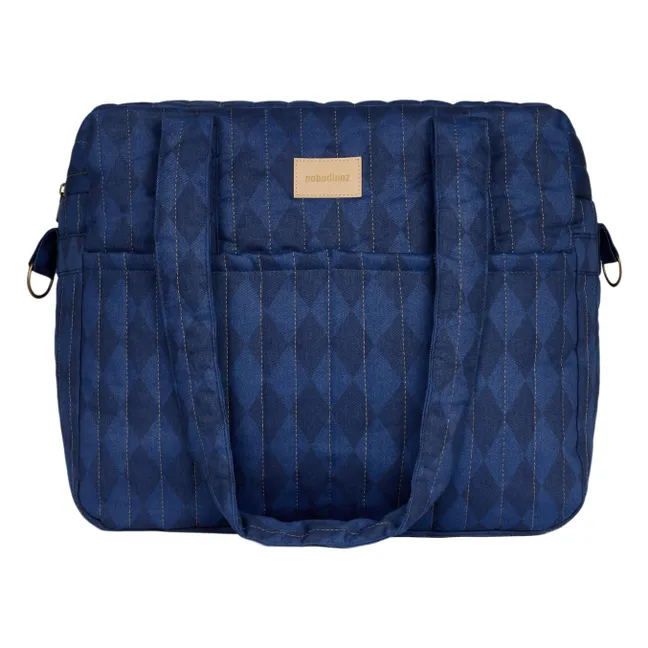 Hyde Park Diamonds Waterproof Diaper Bag | Blue