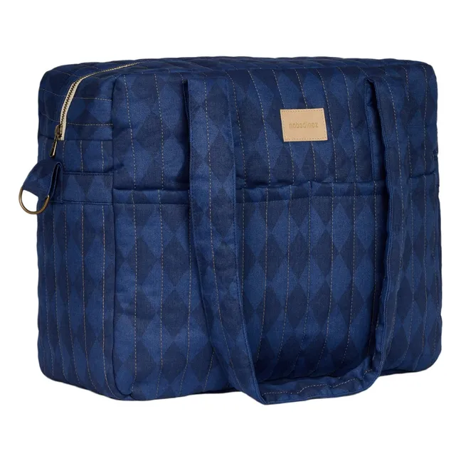 Hyde Park Diamonds Waterproof Diaper Bag | Blue