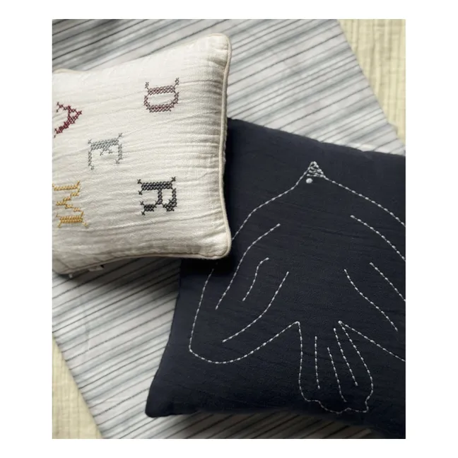 Hector Bird Cushion | Night Blue Gauze