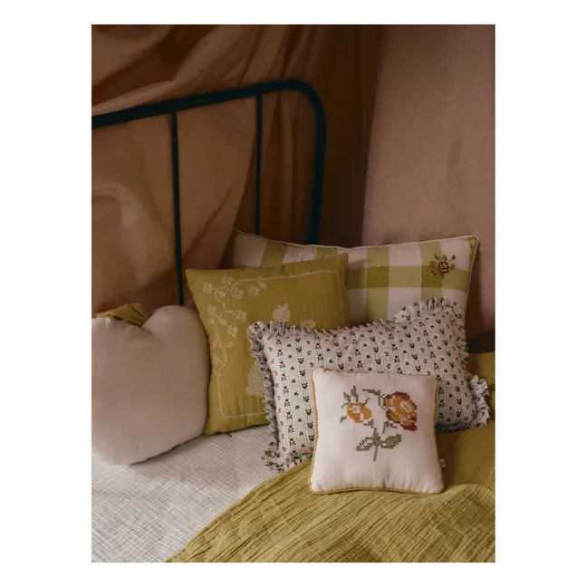 Hubert plaid cushion  | Green